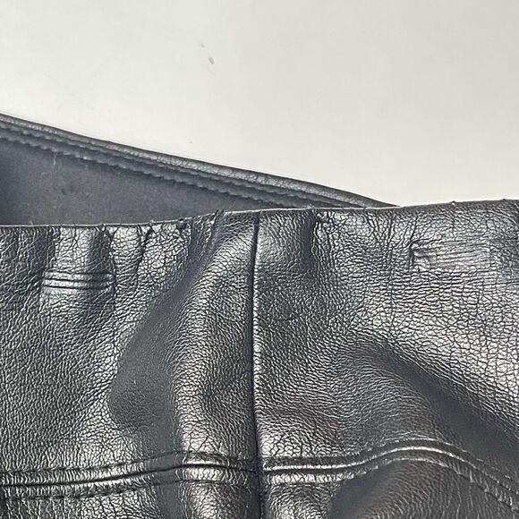 Express Skirt Womens 6 Black Faux Leather Pencil Knee Length‎ Goth Rocker Biker - Picture 12 of 14
